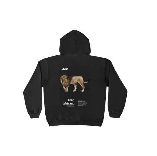 POLERÓN HOODIE NEGRO LEÓN